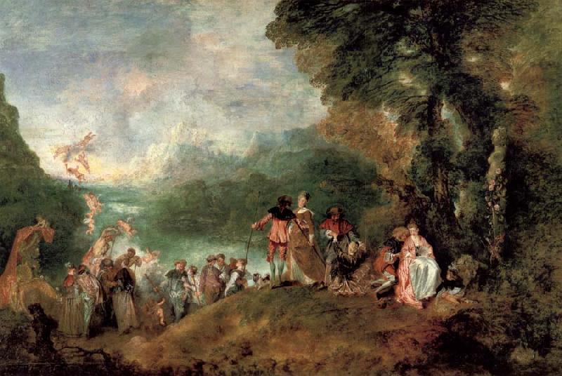 Jean-Antoine Watteau Pilgrimage to the island of cythera Sweden oil painting art